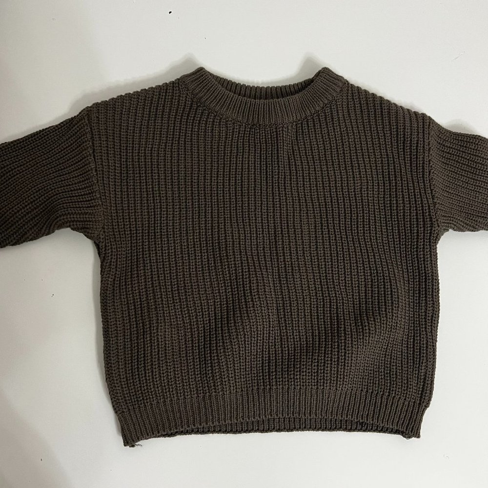 Chunky knit sweater in army green